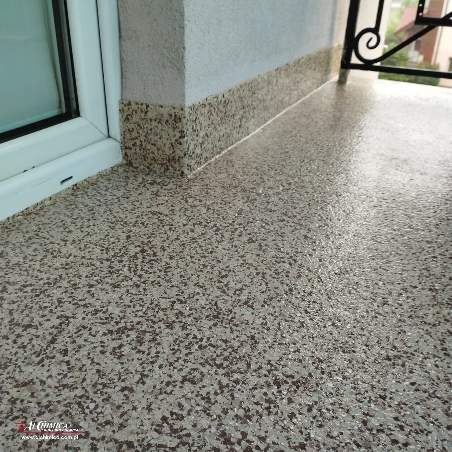 żywica poliuretanowa,płatki dekoracyjne,balkon,taras